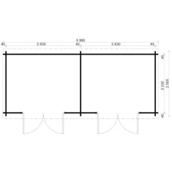 Alpholz Holz-Gartenhaus Pultdach Druckimprägniert 578 Cm X 224 Cm -Vitavia Verkäufe 83 11003400 RD1579 1.jpg 3