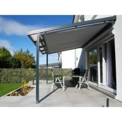 Gutta Unterdachmarkise St. Tropez Anthrazit 4 M X 3 M Grau Ausladung 2,5 M Motor