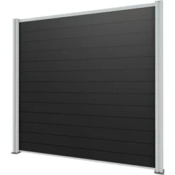 Gutta Sichtschutzzaun-Element Weiß 202 Cm X 186 Cm WPC Dielen Grau