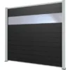 Gutta Sichtschutzzaun-Element Weiß 202 Cm X 186 Cm WPC Dielen Grau / PC Paneele