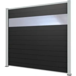 Gutta Sichtschutzzaun-Element Weiß 202 Cm X 186 Cm WPC Dielen Grau / PC Paneele