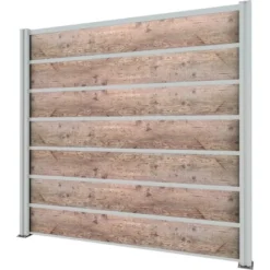 Gutta Sichtschutzzaun-Element Weiß 202 Cm X 186 Cm Schichtstoff Holzoptik