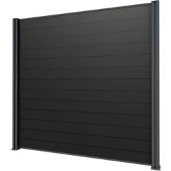 Gutta Sichtschutzzaun-Element WPC Anthrazit 202 Cm X 186 Cm Dielen Grau