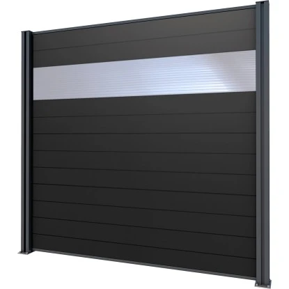 Gutta Sichtschutzzaun-Element WPC Anthrazit 202 Cm X 186 Cm Mit PC Paneele 1 Gutta Sichtschutzzaun-Element WPC Anthrazit 202 Cm X 186 Cm Mit PC Paneele