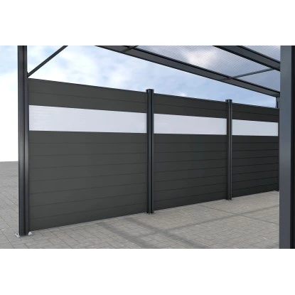 Gutta Seitenwand Carport Premium Anthrazit WPC Dielen Dunkelgrau Mit PC Paneele 1 Gutta Seitenwand Carport Premium Anthrazit WPC Dielen Dunkelgrau Mit PC Paneele