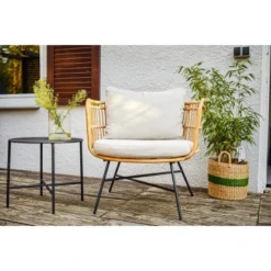 Lounge-Set Hillston 5-teilig Polyrattan Natur -Vitavia Verkäufe 8458036 5