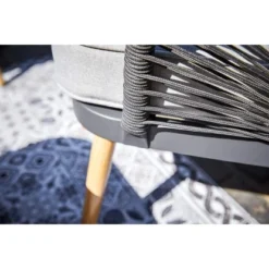 Lounge-Set Edna 4-teilig Seilbespannung Anthrazit -Vitavia Verkäufe 8458135 3