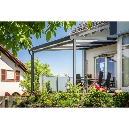 Gutta Terrassenüberdachung Premium 309 Cm X 306 Cm Anthrazit Polycarbonat Streif 1 Gutta Terrassenüberdachung Premium 309 Cm X 306 Cm Anthrazit Polycarbonat Streif