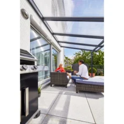 Gutta Terrassendach Prem. Anthrazit Stegpl. PC Streifen Weiß 6.110 Mm X 3.060 Mm -Vitavia Verkäufe 858114 4622 3