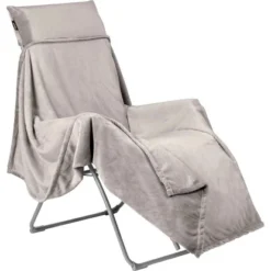 Lafuma Mobilier Fleece-Decke Flocon Für Relaxliege, InuitBeige