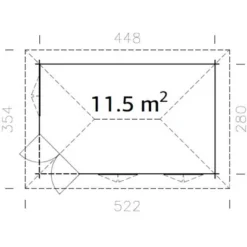 Palmako Holz-Pavilon Melanie 11,5 M² 6 Palmako Holz-Pavilon Melanie 11,5 M² -Vitavia Verkäufe 883443 4980 Grundriss 01