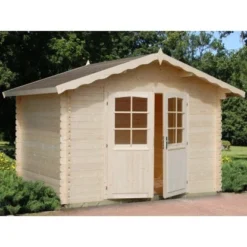 Palmako Vivian Holz-Gartenhaus Natur Satteldach Tauchgrundiert 300 Cm X 240 Cm