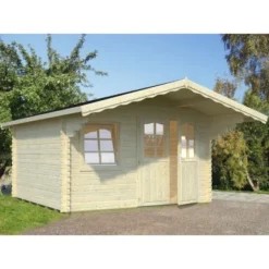 Palmako Sally Holz-Gartenhaus Natur Satteldach Tauchgrundiert 360 Cm X 360 Cm