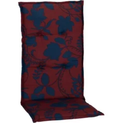 Beo Hochlehner Auflage Barcelona Blütenranke Dunkel Blau Auf Bordeaux