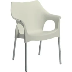 Stapelstuhl Vegas Silber/elfenbein