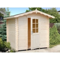 Palmako Vivian Holz-Gartenhaus Hellbraun Satteldach 200 Cm X 200 Cm