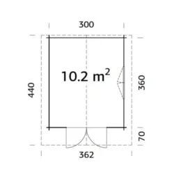 Palmako Sally Holz-Gartenhaus Hellbraun Satteldach 300 Cm X 360 Cm -Vitavia Verkäufe 9058 4980 sally102 bndip 2