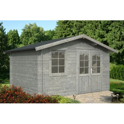 Palmako Klara Holz-Gartenhaus Grau Satteldach Tauchgrundiert 360 Cm X 300 Cm 1 Palmako Klara Holz-Gartenhaus Grau Satteldach Tauchgrundiert 360 Cm X 300 Cm