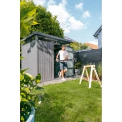 Floraworld Metall-Gerätehaus Stahl Anthrazit 233 Cm X 190 Cm -Vitavia Verkäufe 9396797 2