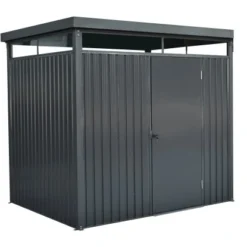 Floraworld Metall-Gerätehaus Stahl Anthrazit 233 Cm X 190 Cm