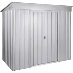Globel Metall-Gerätehaus Skillion 84 B X T: 234 Cm X 113 Cm Silber Metallic