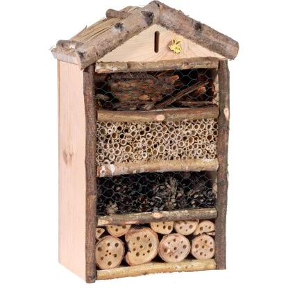 Insektenhotel Rustikal Mit Schilfdach Groß FSC® 1 Insektenhotel Rustikal Mit Schilfdach Groß FSC®