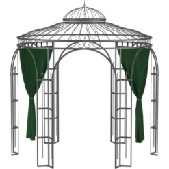 Eleo Vorhänge Polyester Dunkelgrün 2er-Set Für Pavillon