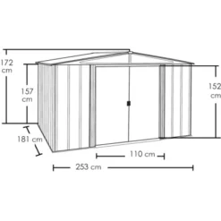 Spacemaker Metall-Gerätehaus Holzfarben 4 M² -Vitavia Verkäufe 947843 1741 12
