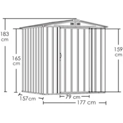 Spacemaker Metall-Gerätehaus 6x5 Ezee Charcoal BxT: 177 Cm X 157 Cm -Vitavia Verkäufe 947847 1741 06