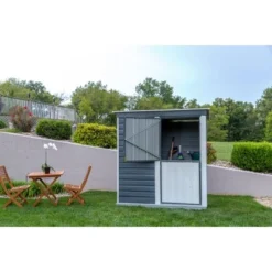 Spacemaker Metall-Gerätehaus 6x4 Anthrazit BxT: 203 Cm X 116 Cm -Vitavia Verkäufe 947850 1741 07