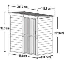 Spacemaker Metall-Gerätehaus 6x4 Anthrazit BxT: 203 Cm X 116 Cm -Vitavia Verkäufe 947850 1741 12