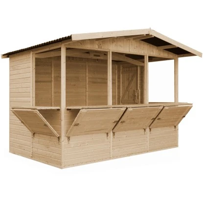 Timbela Marktbude Holz M150B 6m² Mit 5 Theken 6 Timbela Marktbude Holz M150B 6m² Mit 5 Theken – Bild 6