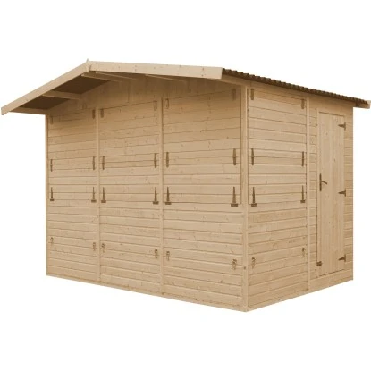 Timbela Marktbude Holz M150B 6m² Mit 5 Theken 2 Timbela Marktbude Holz M150B 6m² Mit 5 Theken – Bild 2