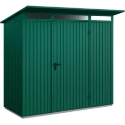 Ecostar Gerätehaus Trend Mit Pultdach Typ 1 RAL6005 Moosgrün Einzeltür