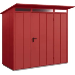 Ecostar Gerätehaus Elegant Mit Pultdach Typ 1 RAL3004 Purpurrot Einzeltür