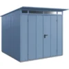 Ecostar Gerätehaus Elegant Mit Pultdach Typ 2 RAL5014 Taubenblau Doppeltür