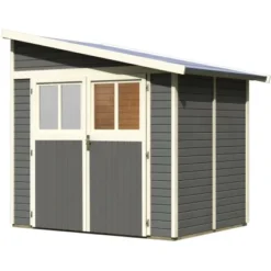 Karibu Holz-Gartenhaus Timsund Terragrau Pultdach Lackiert 235 Cm X 178 Cm -Vitavia Verkäufe 960189 3739 03