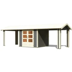 Karibu Holz-Gartenhaus Timra Terragrau Satteldach Lackiert 240 Cm X 244 Cm -Vitavia Verkäufe 960442 3739 16