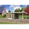 Karibu Holz-Gartenhaus Norrköping Terragrau Pultdach Lackiert 365 Cm X 305 Cm