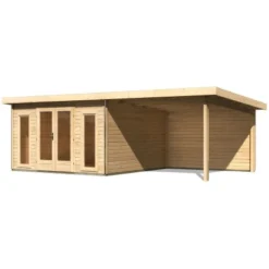Karibu Holz-Gartenhaus Norrköping Naturbelassen Pultdach 365 Cm X 365 Cm -Vitavia Verkäufe 960477 3739 03