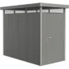 Biohort Metall-Gerätehaus HighLine Quarzgrau Metallic 3,5 M² Einzeltür Seitlich