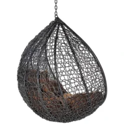 Home Deluxe Hängesessel-Korb Cielo Aus Polyrattan Grau -Vitavia Verkäufe 966811 2972 08