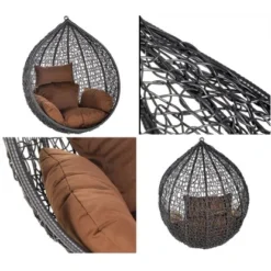 Home Deluxe Hängesessel-Korb Cielo Aus Polyrattan Grau -Vitavia Verkäufe 966811 2972 09
