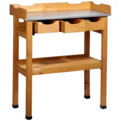 Pflanztisch Mit 3 Schubladen Und 2 Ablageflächen