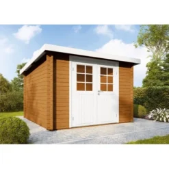 Wolff Finnhaus Holz-Gartenhaus Pulti 34-B Typ 2 Eiche Hell BxT: 360 Cm X 300 Cm