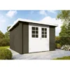 Wolff Finnhaus Holz-Gartenhaus Pulti 34-C Typ 2 Dunkelgrau BxT: 360 Cm X 360 Cm