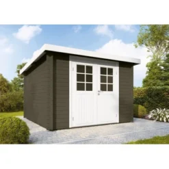 Wolff Finnhaus Holz-Gartenhaus Pulti 34-C Typ 2 Dunkelgrau BxT: 360 Cm X 360 Cm