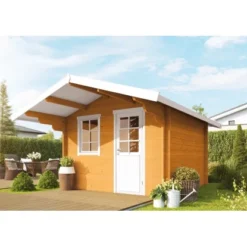 Wolff Finnhaus Holz-Gartenhaus Skagen 44-A Eiche Hell BxT: 360 Cm X 395 Cm