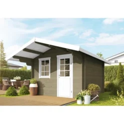 Wolff Finnhaus Holz-Gartenhaus Skagen 44-A Dunkelgrau BxT: 360 Cm X 395 Cm