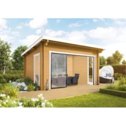 Wolff Finnhaus Holz-Gartenhaus Trondheim 44-M XL ST Unbehandelt 540 Cm X 490 Cm